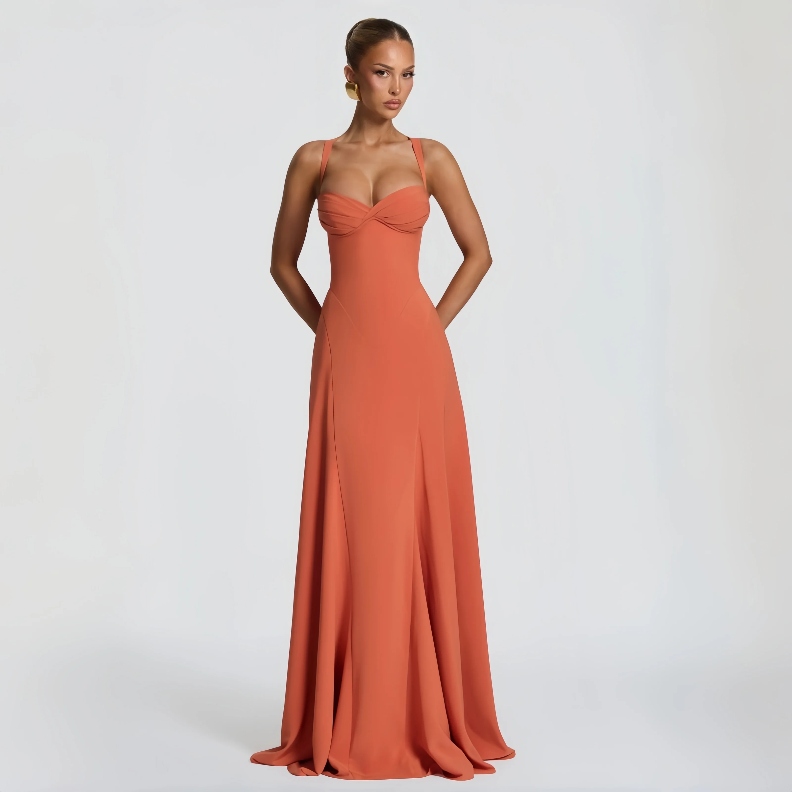 

Orange Birthday Dresses For Woman Flowy A-line Prom Dress Versatile Elegant Gown Bridesmaid Wedding Guest Gala Prom Party