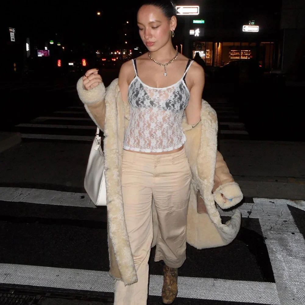 캐미솔 여성 조끼 여성 꽃 레이스 꽃 높은 스트레치 홀리데이 홈 일반 민소매 민소매 자르기 새로운