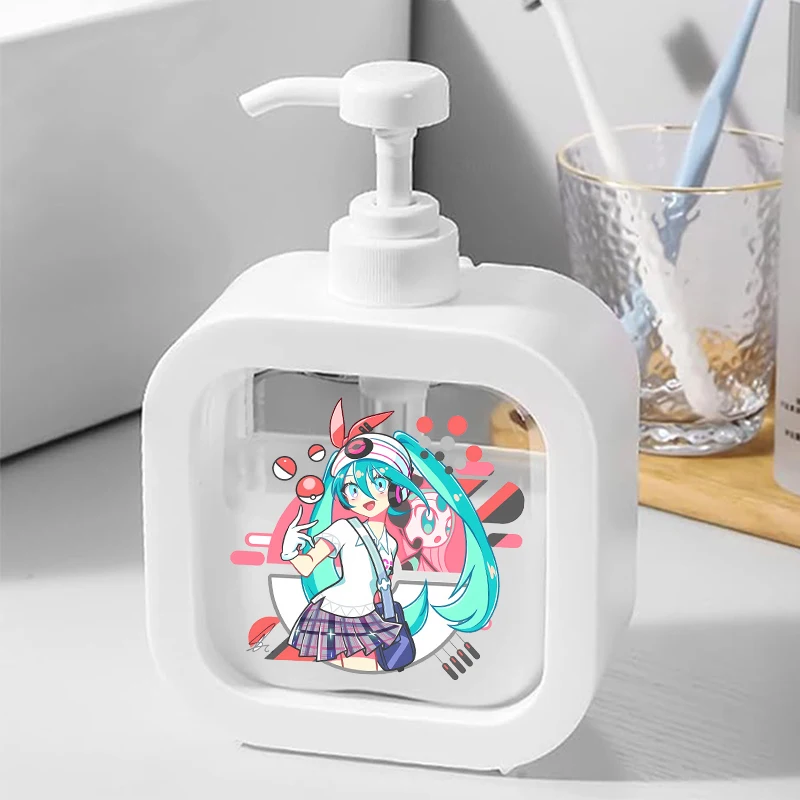 300ML Hatsunes Miku Transparent Soap Dispensers Creative Refillable Portable Empty Bottle Shower Gel Detergent Dispensing Bottle - view 4