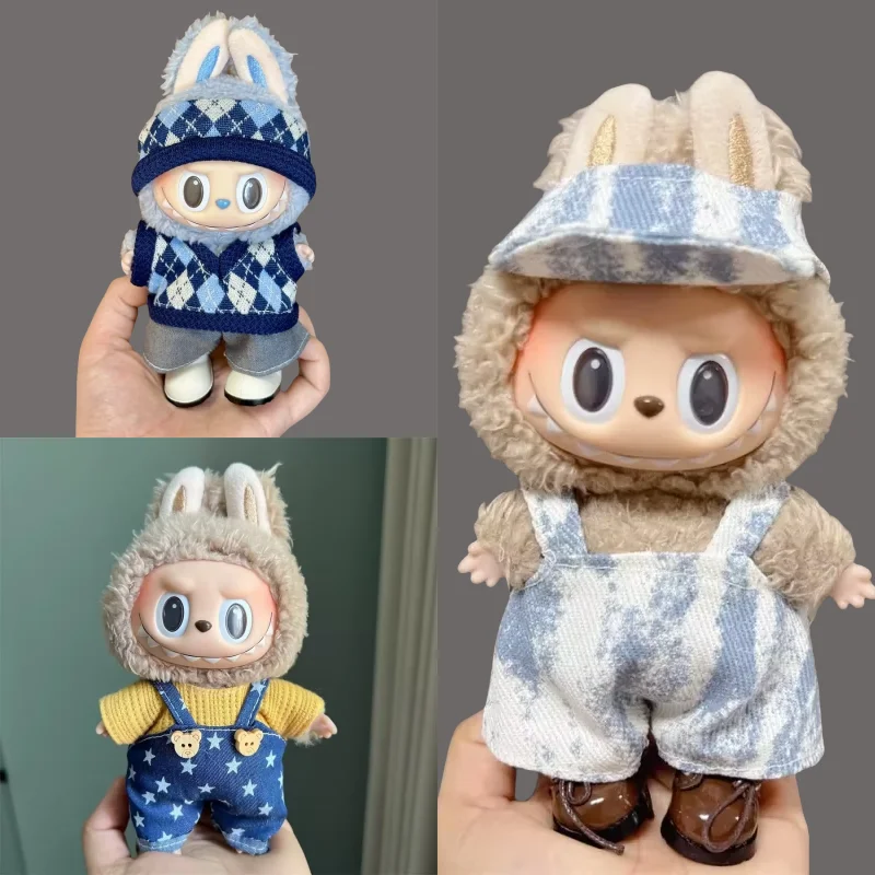 

for 17cm Plush doll labubu clothes Accessories Fashion Design no doll