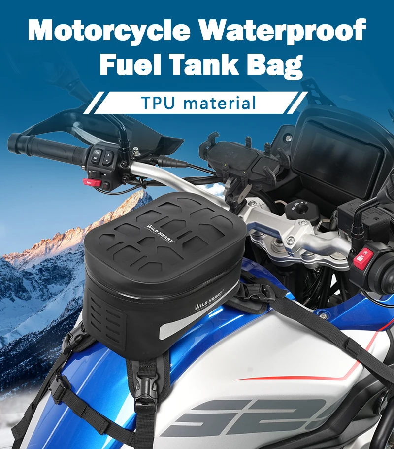 

Motorcycle Fuel Tank Bag Universal 3.5L Quick-Release Waterproof Rider Bag Motorbike Touring Equipment