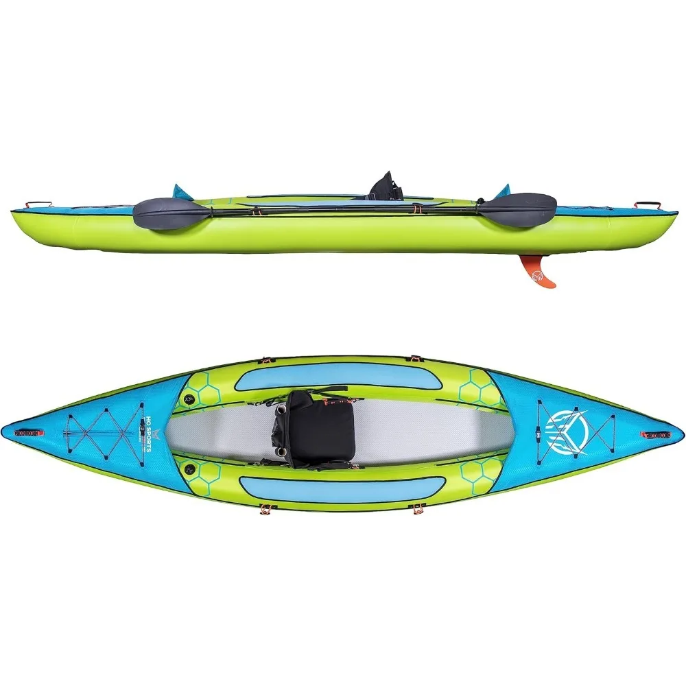 

HO Sports Beacon Inflatable Kayak with Hand Pump, Adjustable Paddle & Carry Bag - Ergonomic High-Back Seat with Storage Holder &