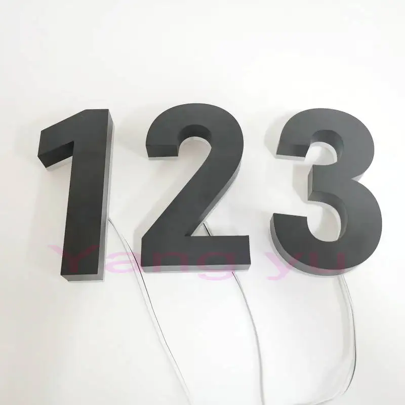 Waterdichte Light Sign Rvs 3D Led Illumilous Licht Huis Nummers Adres Nummers Led Deur Plaat