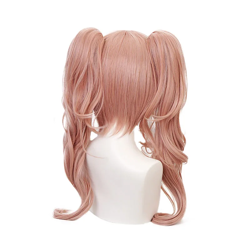 Anime Enoshima Junko Cosplay Wigs Bear Headwear 75cm Long Women Party Enoshima Cosplay Heat Resistant Synthetic Hair +Wig Cap