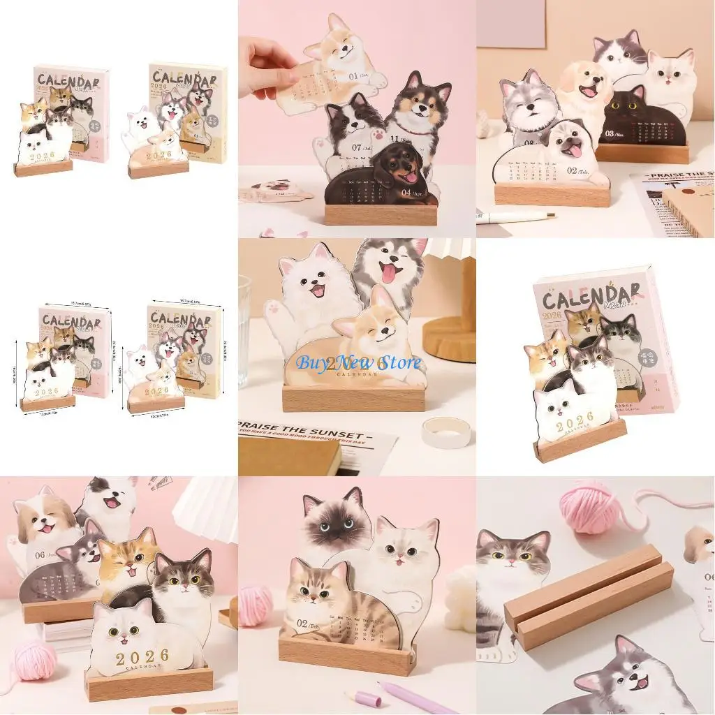 

20CE Animal Theme Daily Desk Calendar With Notes Space For Teachers