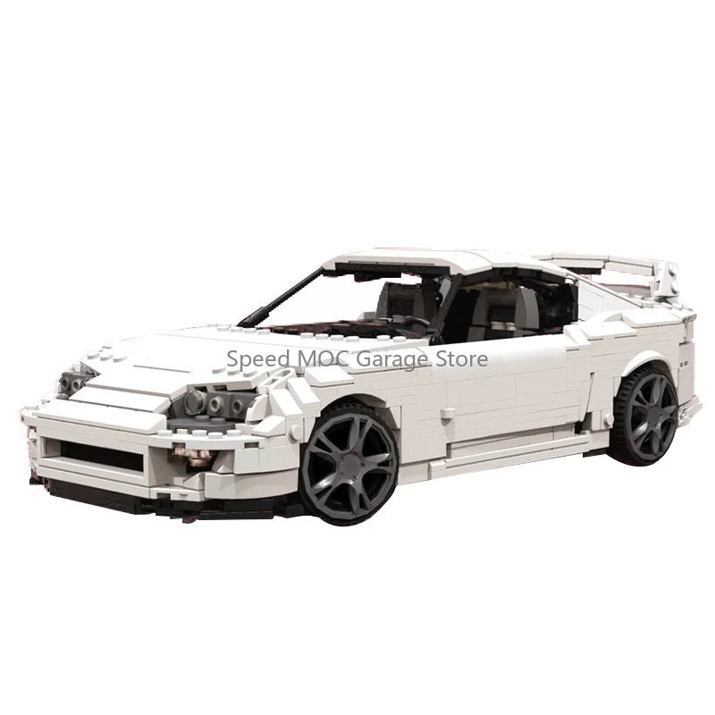 

Iconic 90s JDM Sports Coupe MOC Building Blocks, White Classic Rear Wing Racing Car Model, DIY Desktop Hobby Collectible Gift