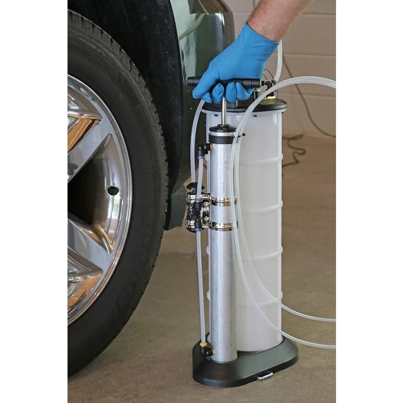 Fast Shipping.Manual Fluid Evacuator Plus with 2.3 Gallon Reservoir; Evacuates or Dispenses Fluids with Push Button