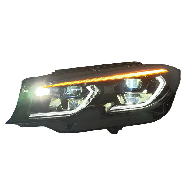 V3 Exclusive Smoked Auto Parts For BMW 3 Series G20 G28 LED Headlights 2019-2022 Upgrade New Yellow&White&Amber Laser Style