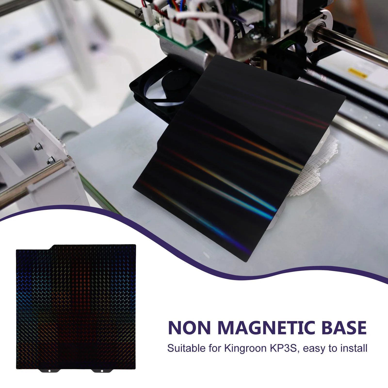 3D Printing Build Plate Double Sided H1H Texture Spring Steel Plate For Kp3S Non Magnetic Base Durable Printer