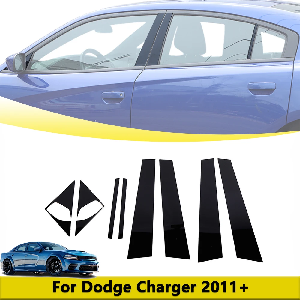 Auto Porta Finestra Pilastro Post Copertura Trim per Dodge Charger 2011-2024 Pannello Pilastro Decalcomania Adesivi Per Auto Accessori Esterni PVC