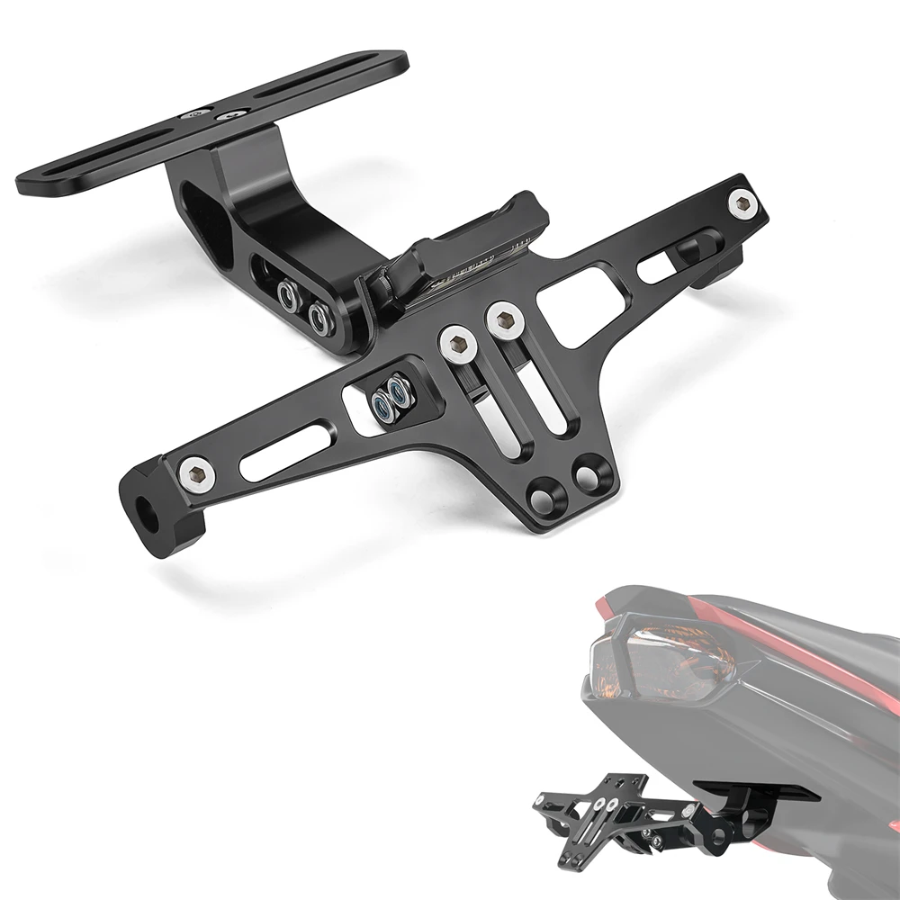 Support de plaque d'immatriculation de moto en aluminium CNC universel, support de plaque d'immatriculation de moto, support de plaque d'immatriculation