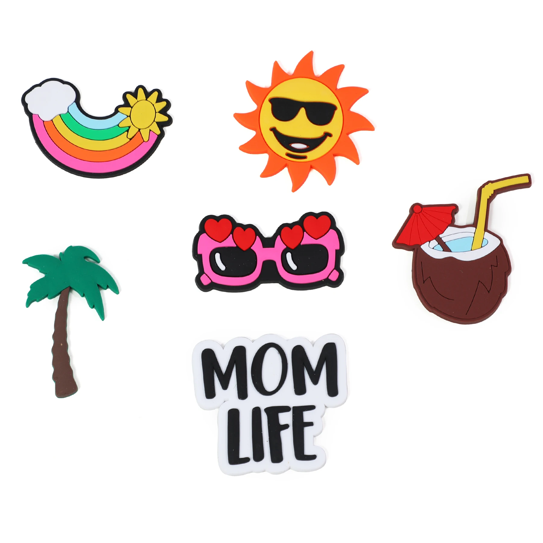 

6pcs Lovely Accessories Rubber Summer Decoration Women Beach Bag Tote Handbag Random Pairing Decorative Buckles Inser