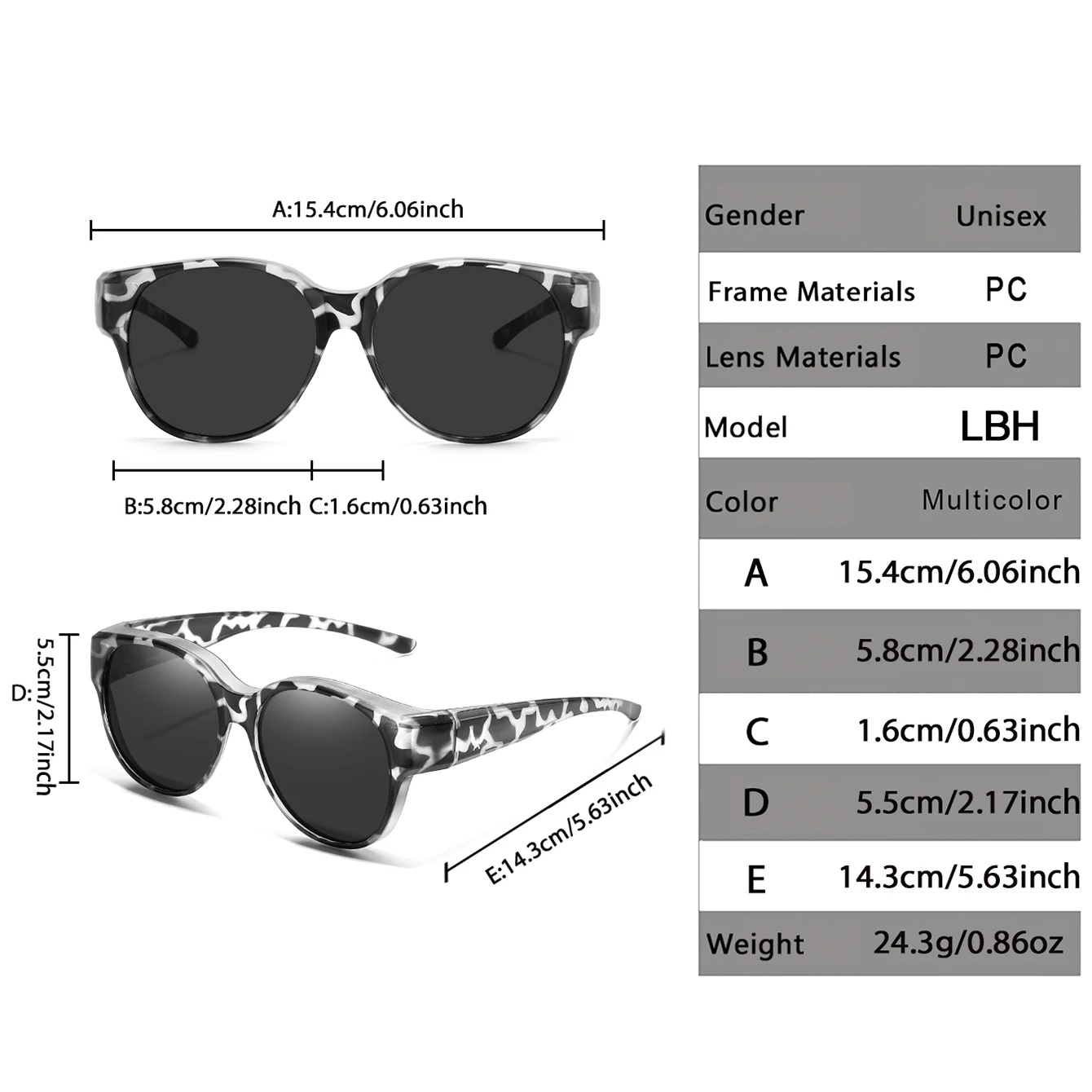 UV Protection Fashion over Sunglasses for Myopia Outdoor Sports Hiking Fishing Cycling Multiple Frame Styles
