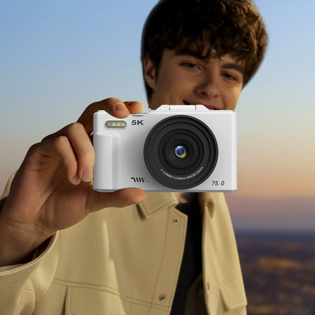 

5K Vlogging Camera WiFi 75MP Video Camera 3 Inch 180 Flip Screen Video Recorder 18X Zoom for Photography and Vlogging