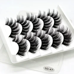 5Pairs 3D Soft Comfortable Stem Multi-layer Eyelashes False Eyelashes Natural Thick Long Eye Lashes Extension Tools Make Up