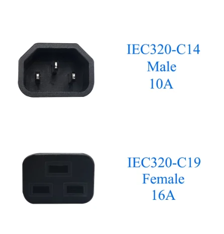 Кабель питания переменного тока IEC320 C14 к C19, 1,8 м