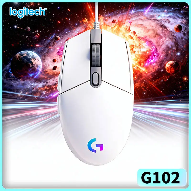 

Игровая мышь Logitech G102 проводная, высокоскоростная, с 6 настраиваемыми кнопками, RGB-подсветкой для игр в жанрах FPS, MOBA, RTS