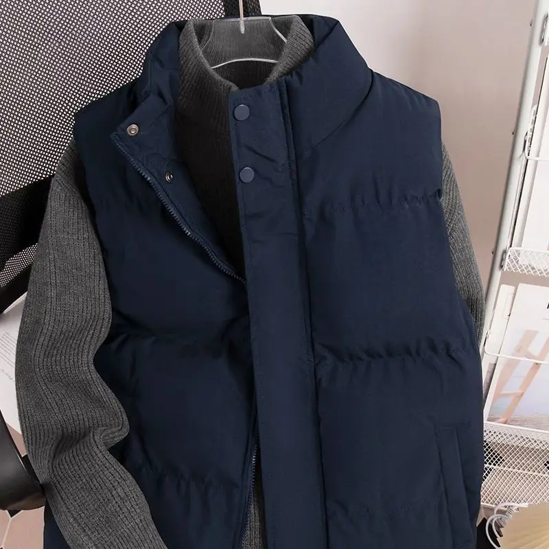 Autumn And Winter Vest New Thickened Warm Windproof Cold Casual Versatile Fashion Korean Version Of Youth Stand-up Collar Jacket