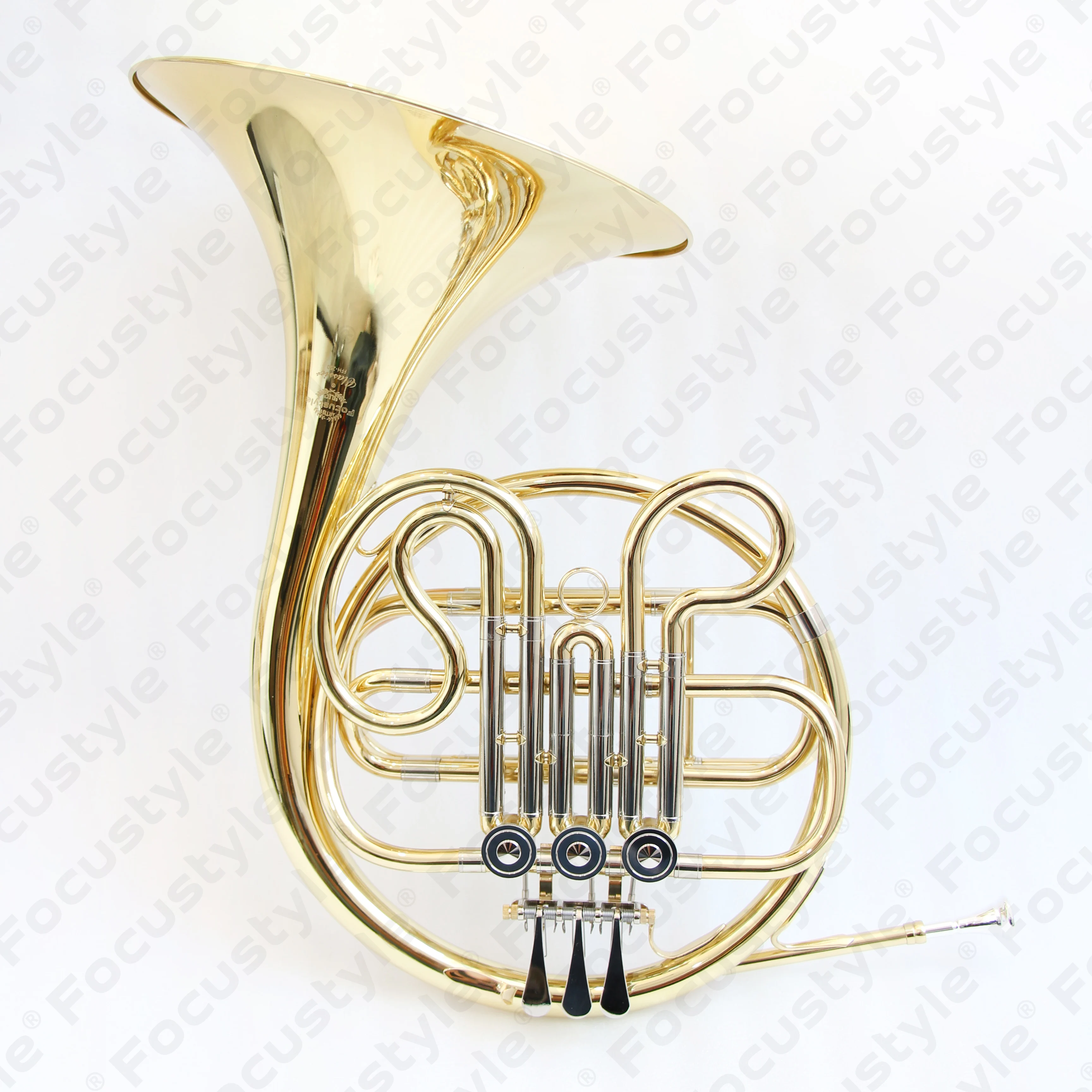 Single French Horn with 3-Keys Brass Body Cupronickel Tuning Slides Clear Lacquer BB or F Tone OEM Product