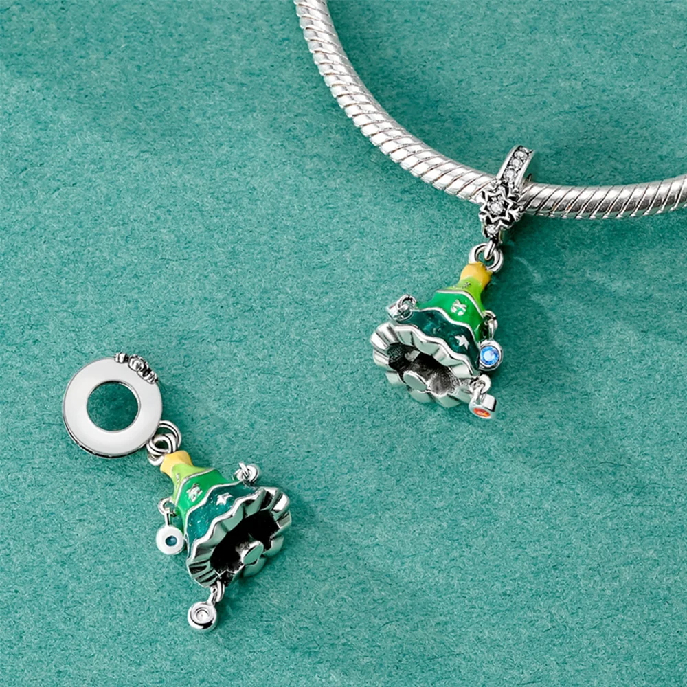 Charms 925 Silver Christmas Tree Car Snowman Elk Bow Bell Christmas Series Beads Pendant Fit Original Bracelet Gift Diy Jewelry