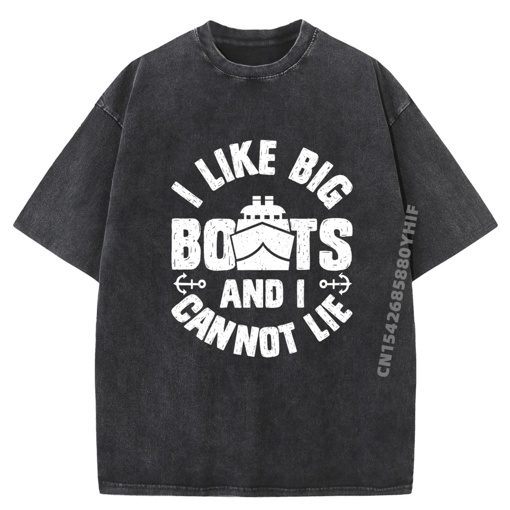 

Я бы большие лодки и я не могу лгать, забавный круизный корабль, мужской подарок, уличная одежда, мужские оригинальные потертые футболки