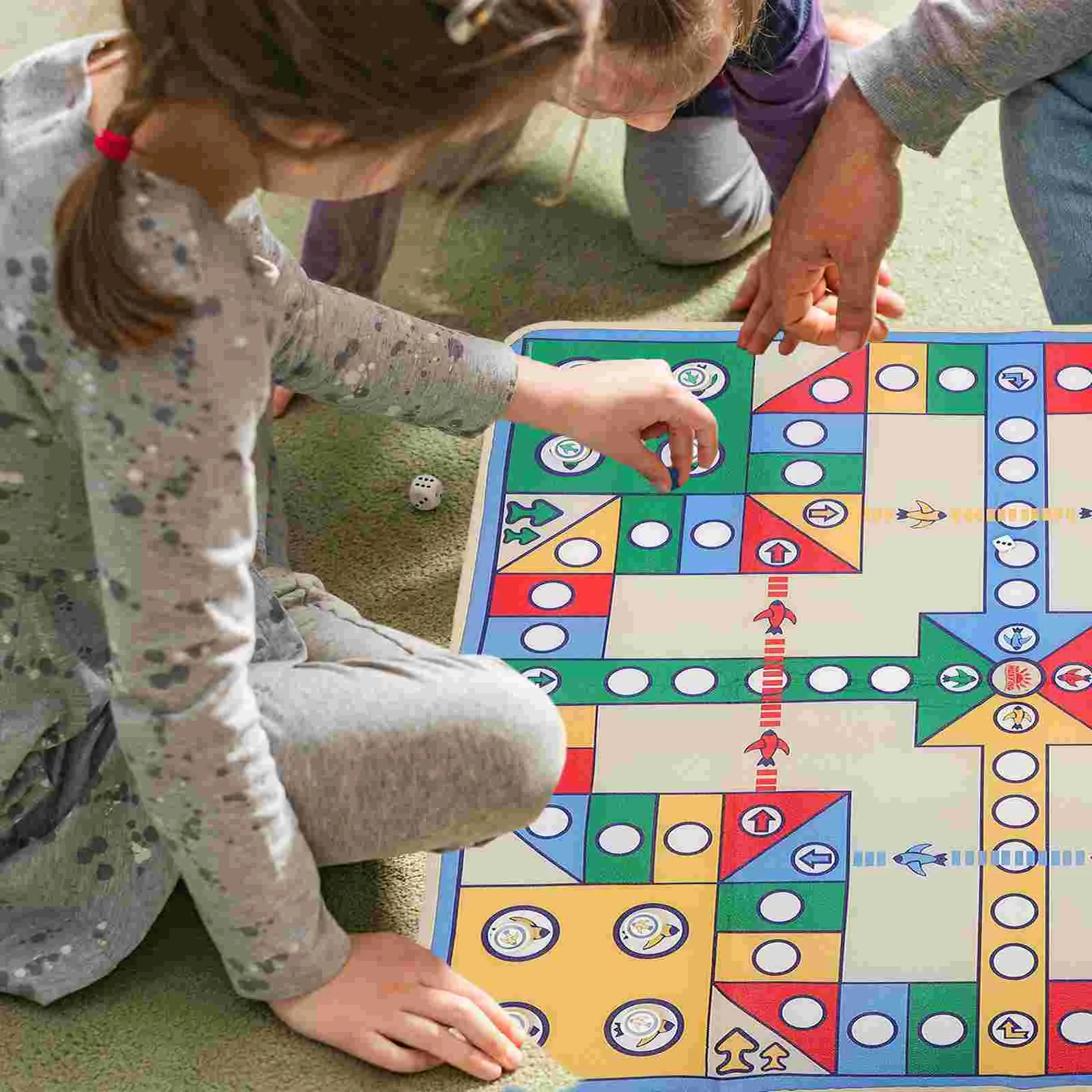 Vliegend schaaktapijt Vliegtuig Schaaktapijt Speelmat Leuk gezin Ouder-kind spel Feestspel Reisspel (90 x 90 cm, Plastic schaakpi