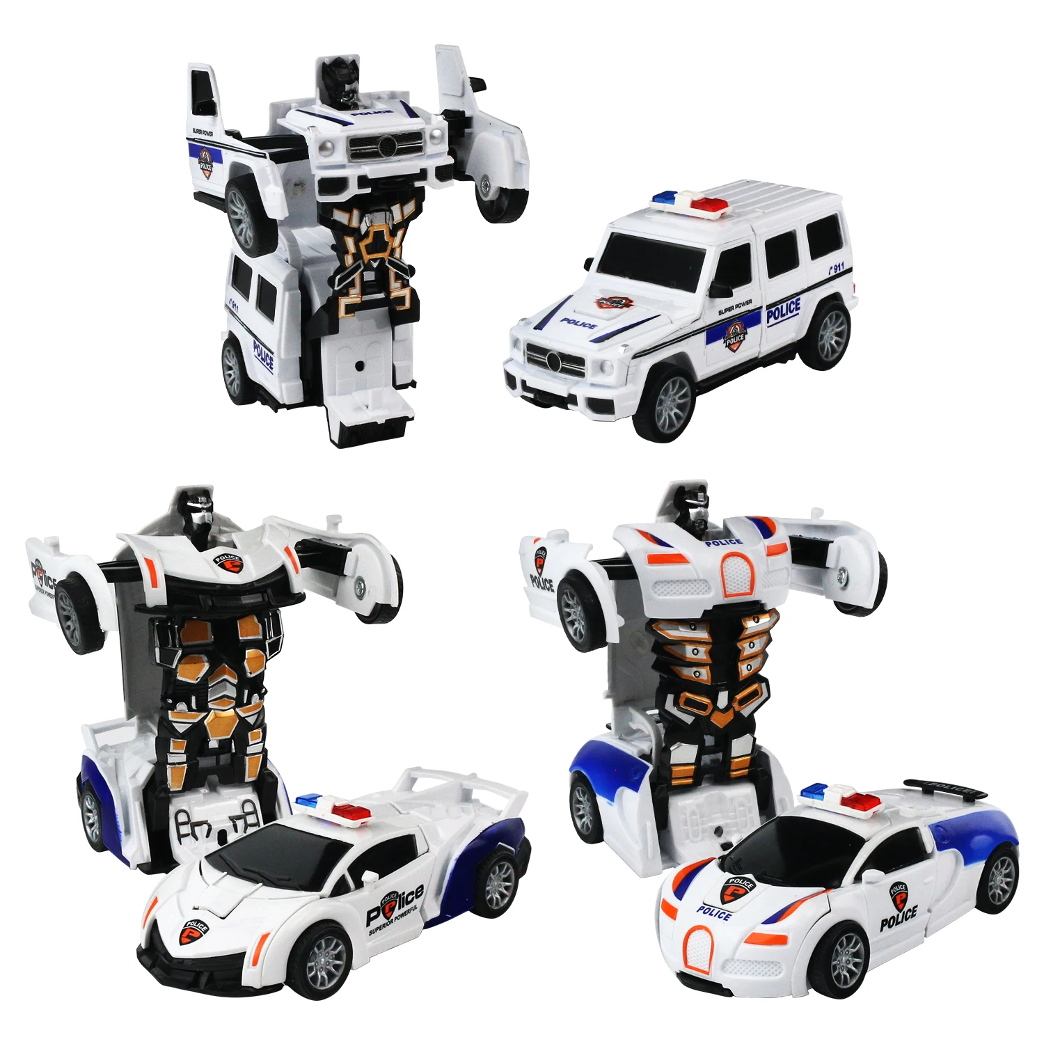 Transforming Toy Car, Children 13.5cm Transformation Robot Car Toys Models, 2 In 1 One Step Model Deformed Car Toy for Boy Gift