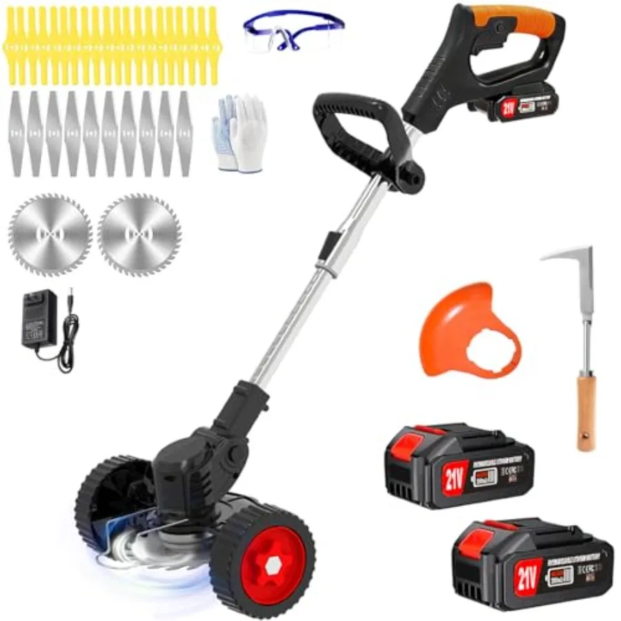 

Электрический беспроводной триммер для травы 3-в-1: легкий, портативный, на аккумуляторе, безниточный, для стрижки краев газона