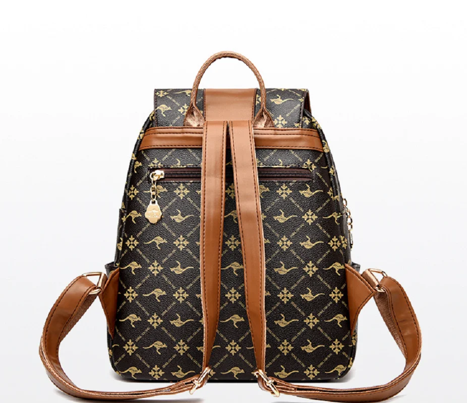 2026 Women's Korean Fashion Luxury High Quality Leather Travel Backpacks Classical Large Capacity Shoulder Bags Crossbody Bag