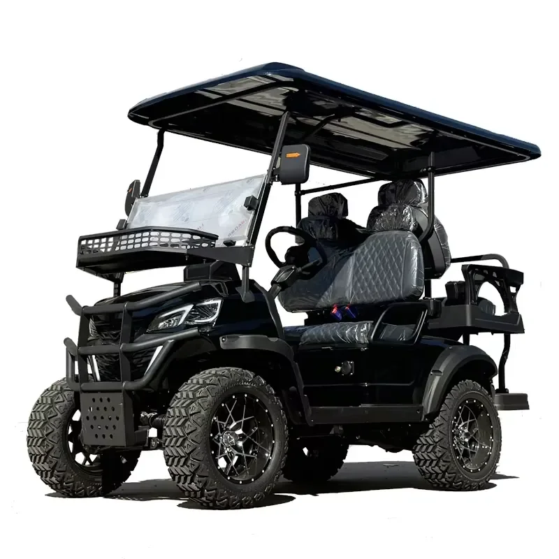 New 4 Seat Electric Golf Cart 2 Stroke 72V Battery 4KW Aluminum Frame CE Certified Club Car 30-50km/h 90km Range Front Disc