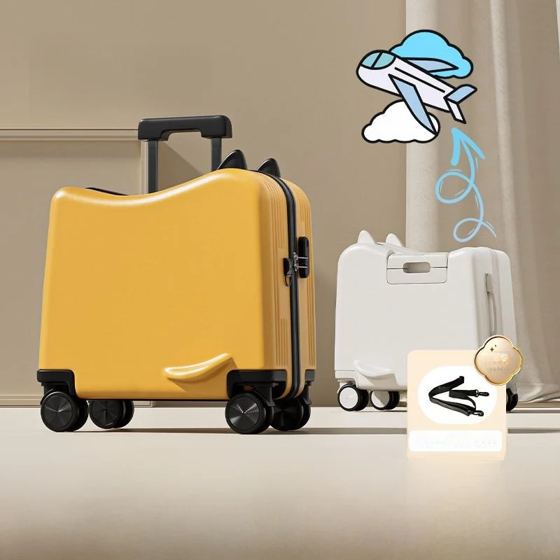 

Children's Lage Suitcase 20 Inch Lightweight Travel Bag with Pull Rod for Boys And Girls Cartoon Animal Pattern ABS PC Mat...
