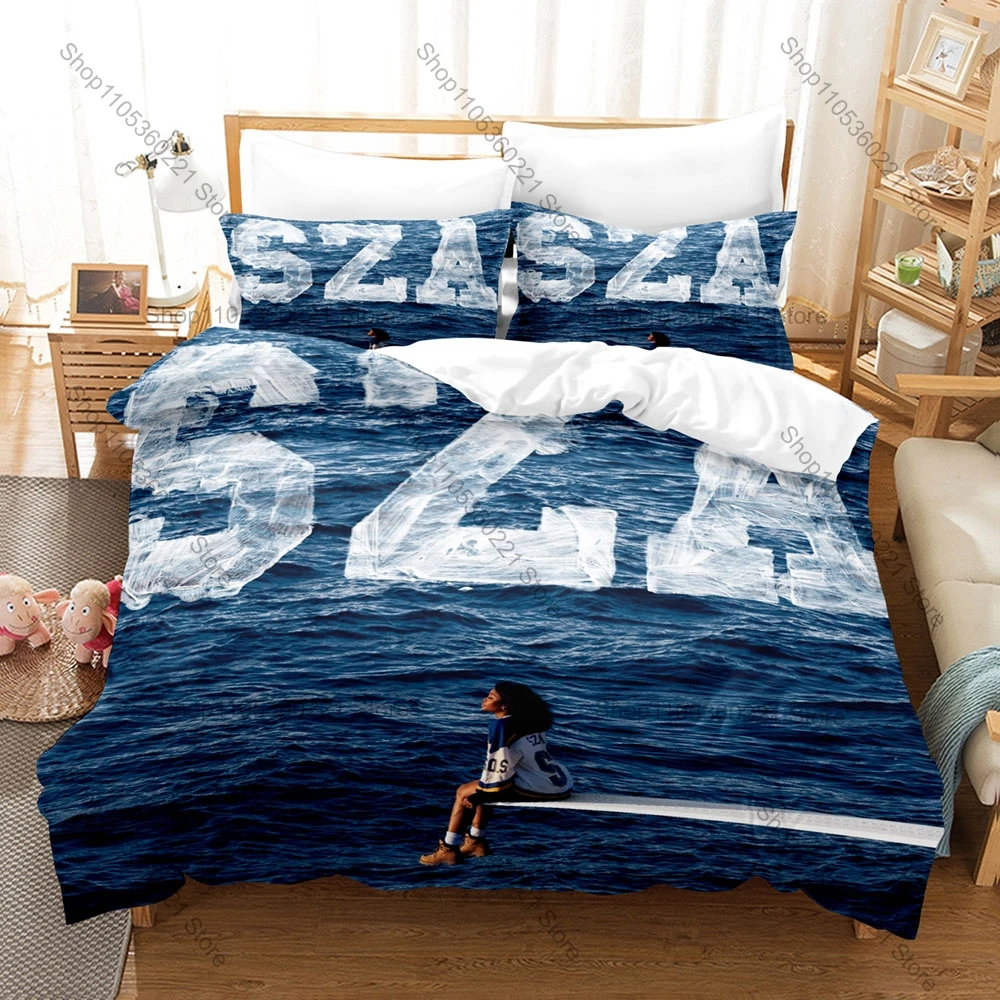 SOS Blind SZA Duvet Cover + 2 Pillowcases Singer Album Merch Graphic Bedding Set Comfortable Bed Linens Home Decor