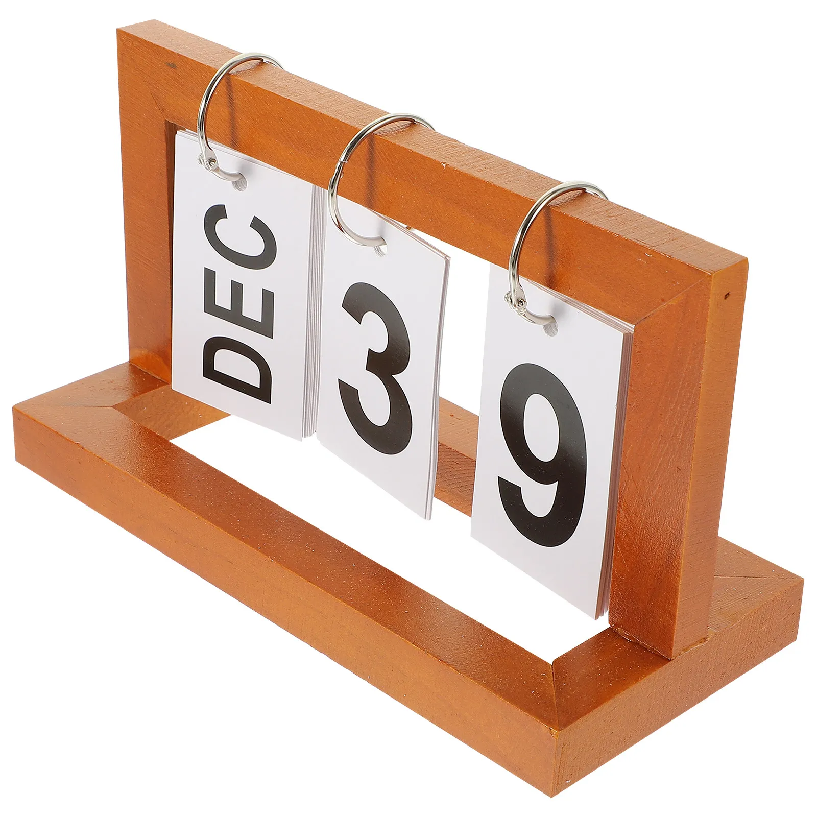 

Wooden Perpetual Flip Calendar Retro Desk Calendar Manual Date Change Simple Elegant Design for Office Home Gift Use