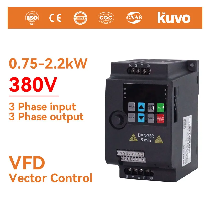 

0.75KW/1.5KW/2.2KW/3.7KW/5.5KW 1/2/3/5/7.5HP 380V VFD Variable Frequency Drive Converter Motor Speed Vector Control Inverter