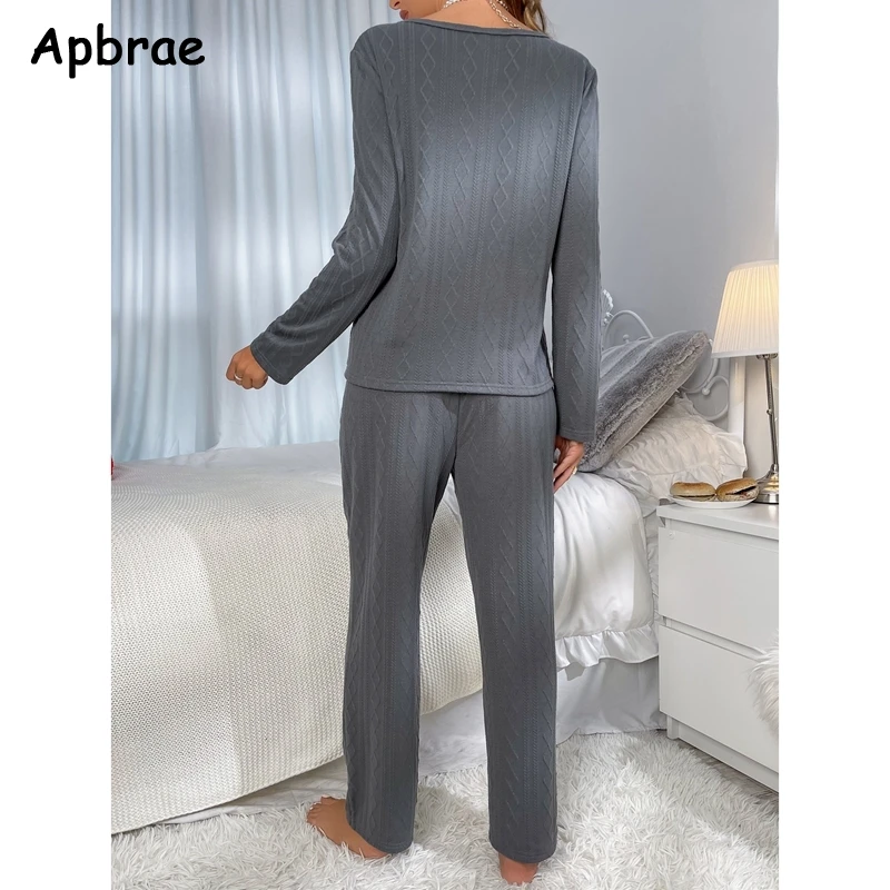 Aututmn Winter Women Pajamas Solid Jacquard Pajama Sets Milk Silk V-neck Sleepwear Women Casual Pullover and Pants Pijamas