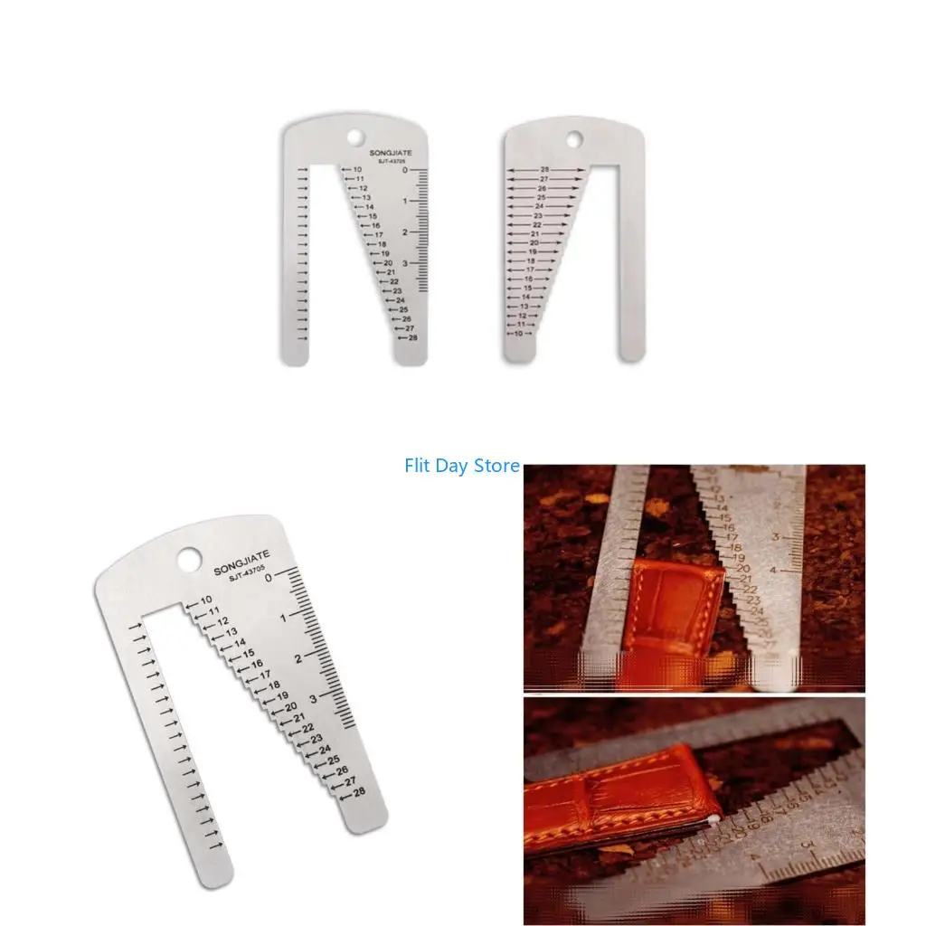 F92C Leather Craft Watch Repair Tools Watchband Ruler Stencil Template Measuring Tool