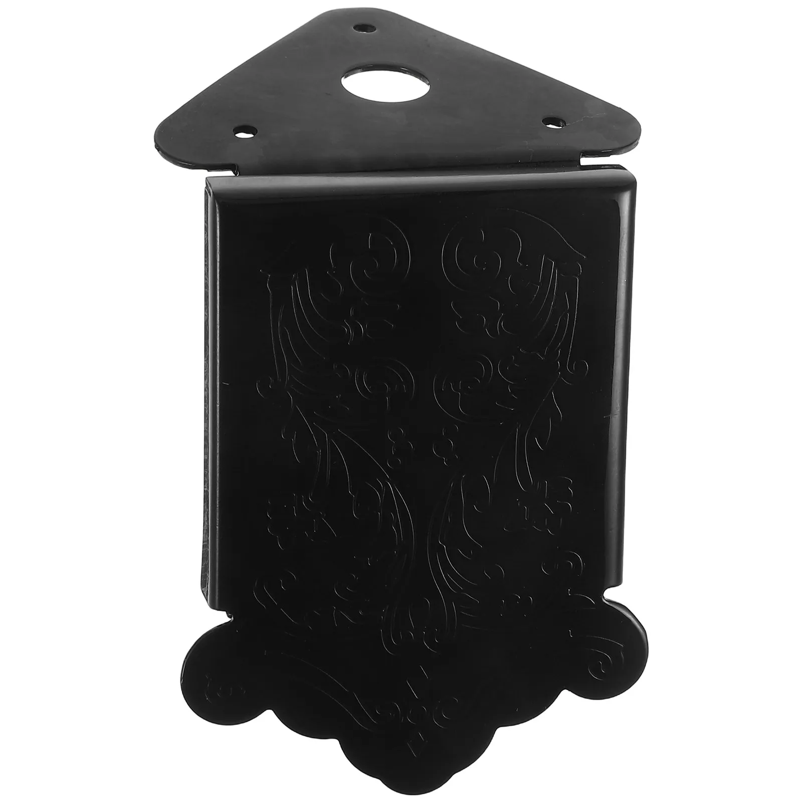 8-String Mandolin Tailpiece Chrome Black Flower Pattern Cover Removable Coverplate for Fast String Changes Perfect Mandolin