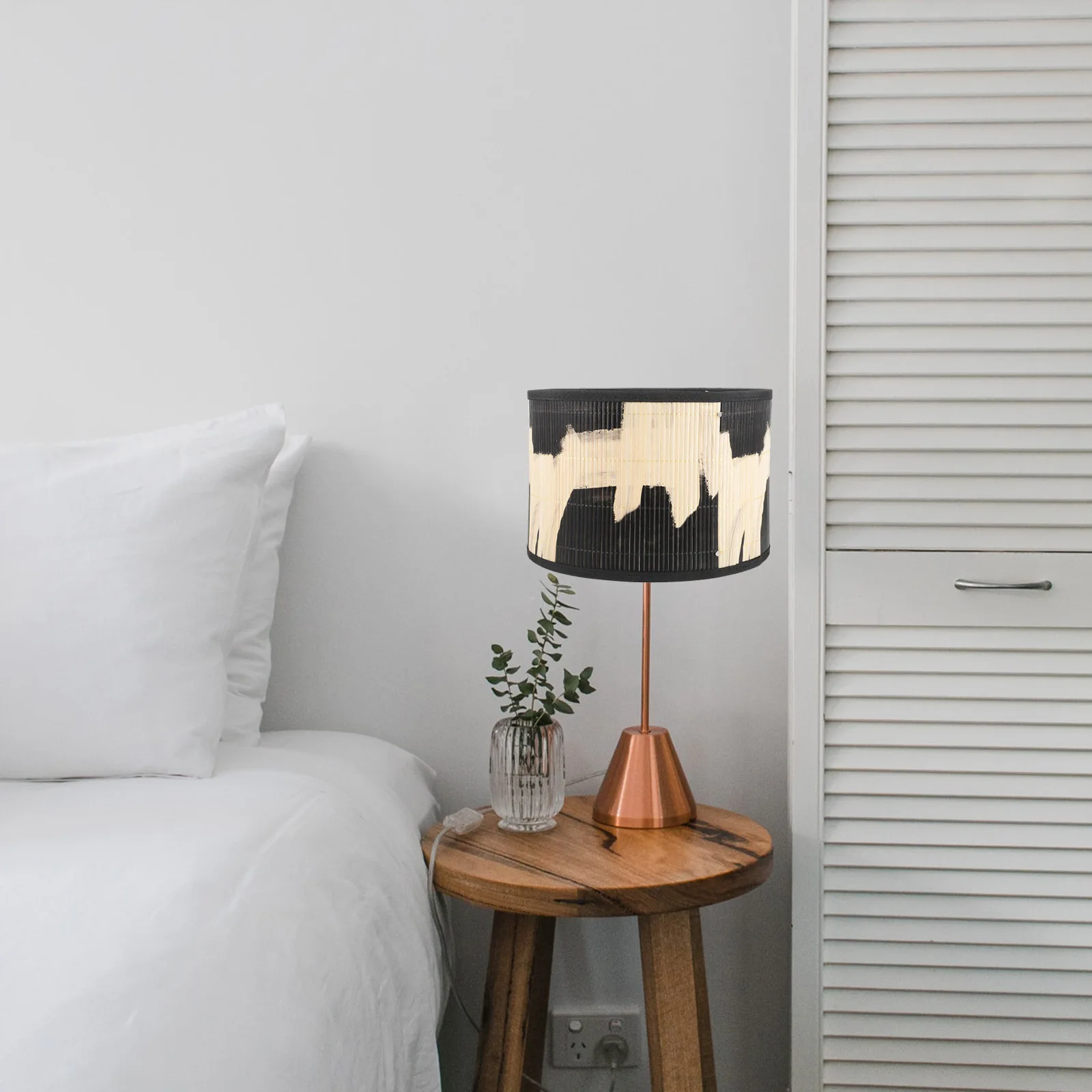 غطاء مصباح من الخيزران مصنوع يدويًا على شكل برميل غطاء خفيف مزخرف للمطاعم والمقهى والإقامة المنزلية والإضاءة المحيطة #3