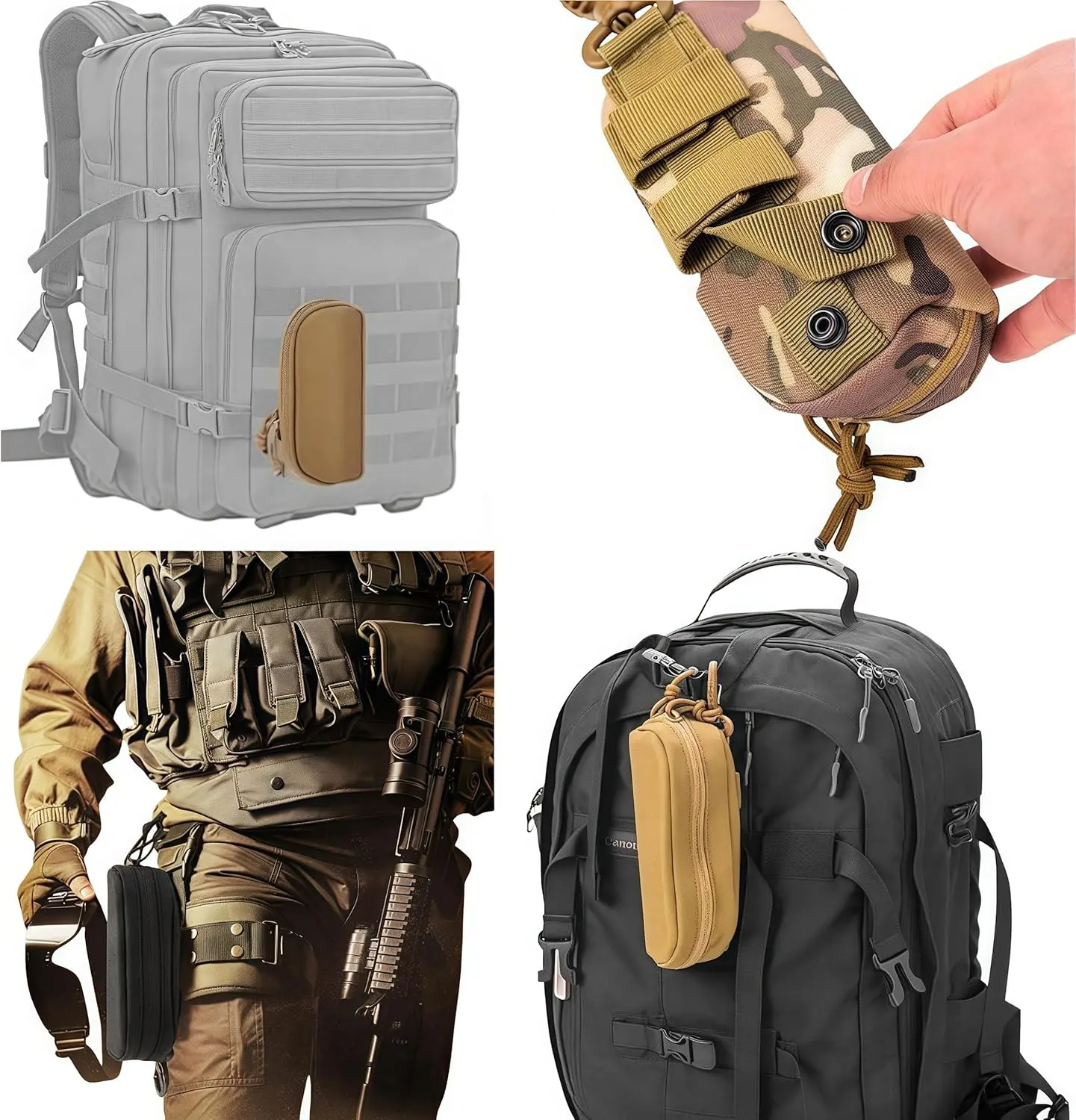 Taktisches MOLLE-Brillenetui, stoßfeste Schutzhülle, tragbares Etui mit Gürtelclip – Detail 7