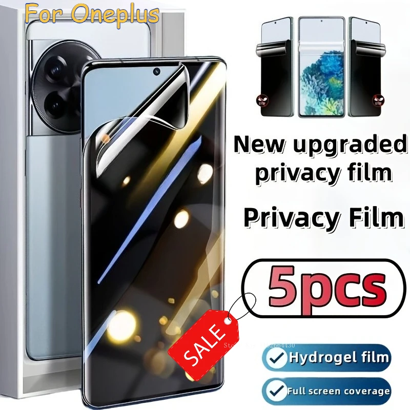

5PCS Peep Proof Screen Protectors for Oneplus 13R 12R 11R 10R 9R Hydrogel Film for Oneplus 9 10 Pro 11 12 13 No Peeking Film