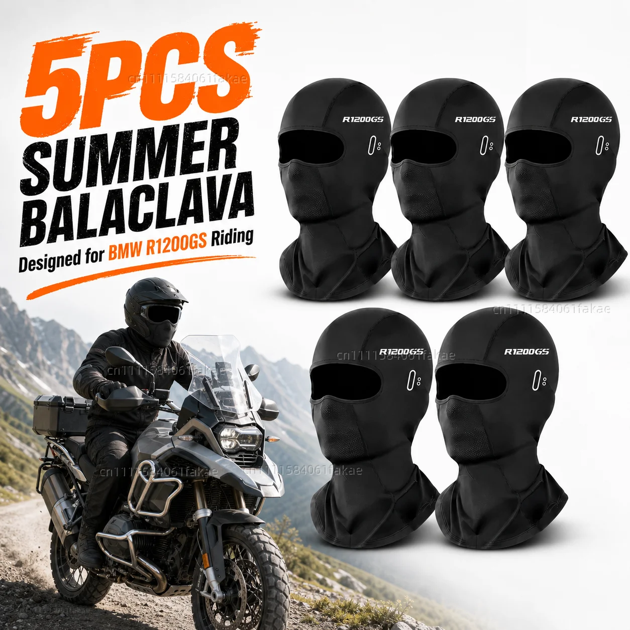 

5PCS Motorcycle Balaclava Summer UV Protection Glasses Face Breathable Hole For BMW R1200GS 2007-2011 2012 R 1200 GS adv