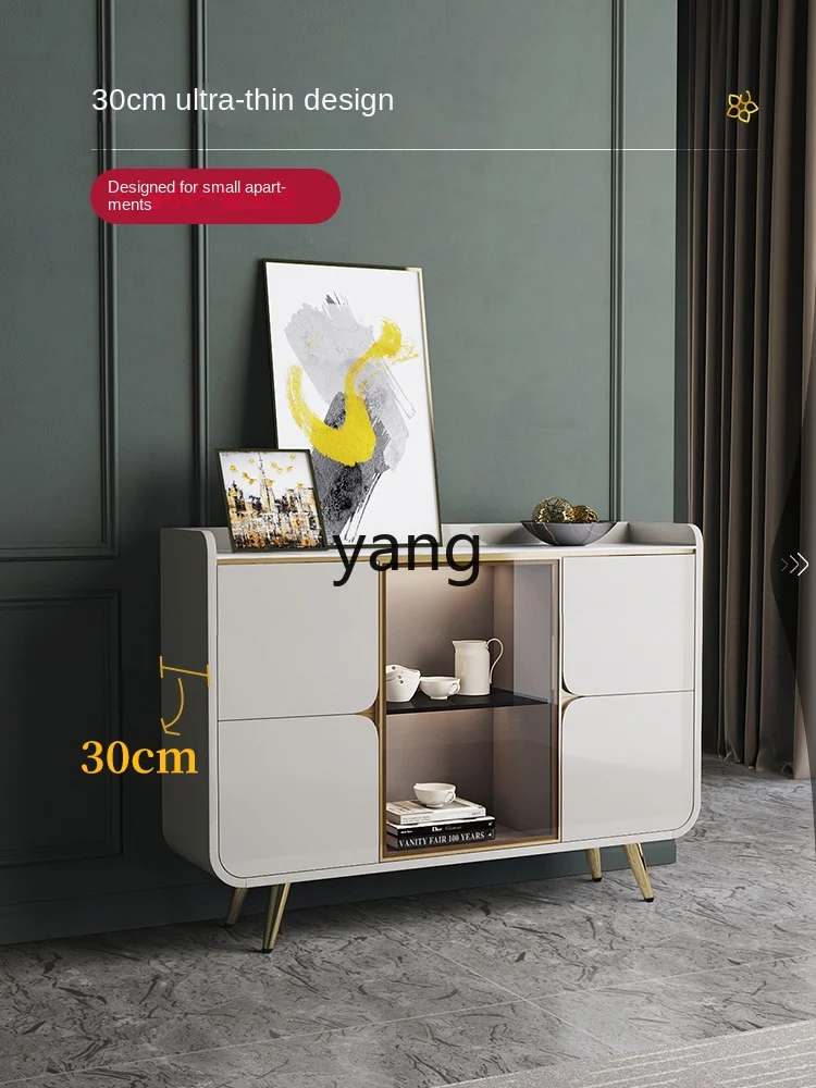 Yjq Light Luxury Stone Plate Sideboard Cabinet Modern Simple Home Ultra-Thin Storage Living Room Tea Cabinet