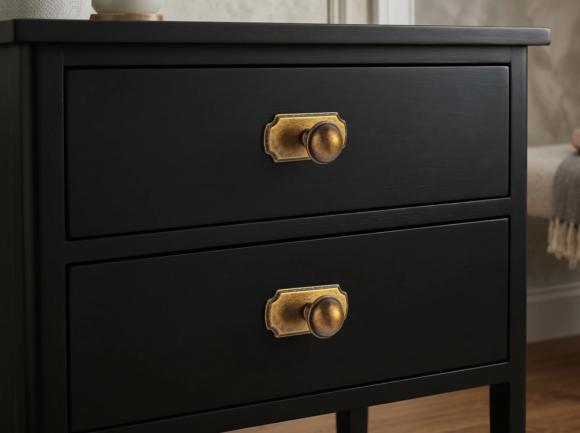 Goo-Ki Antique Brass Cabinet Knob with Backplate High-end Ball Drawer Pulls Furniture Knobs for Kitchen Cupboard & Dresser