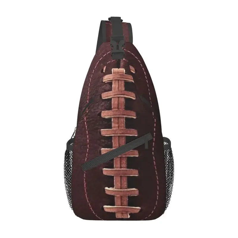 

Vintage Soccer Leather Football Spiral Sling Chest Bag Customized Shoulder Crossbody Backpack for Men Cycling Camping Daypack