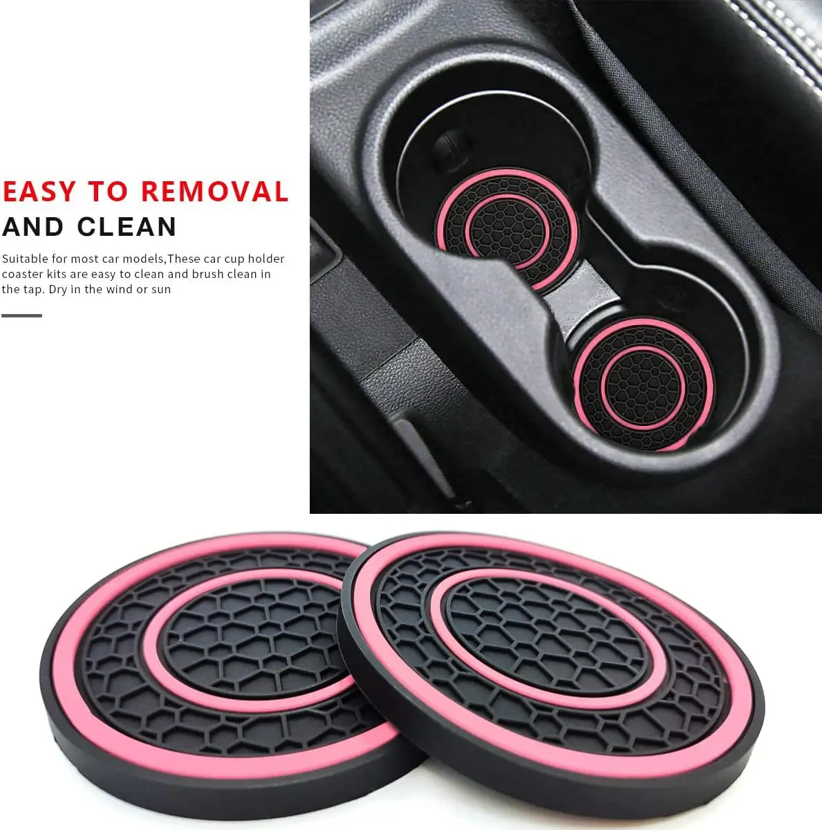 2 stücke Nicht-slip Auto Wasser Tasse Pad Für Tesla Und SUV Limousine Gummi Matte Für Flasche Halter Coaster auto Innen Anti-skid Tasse Halter – Detail 13