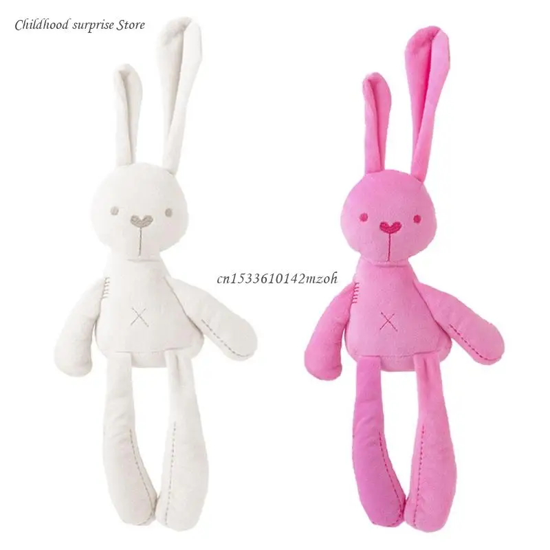 

Stuffed Animal Bunny Soft Snuggle Bunny Baby Sleep Natural Cotton Pink White Kid Dropship