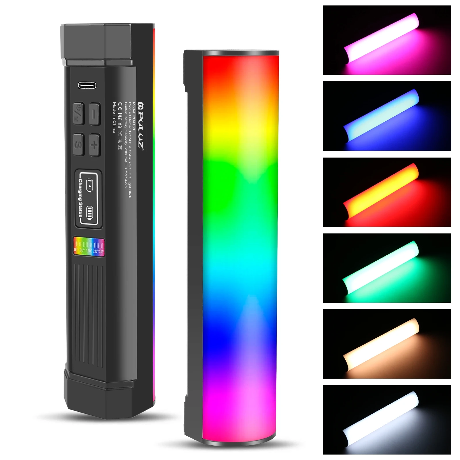 

Фотография PULUZ 17 см, ручная цветная RGB-палка, магнитная фотолампа