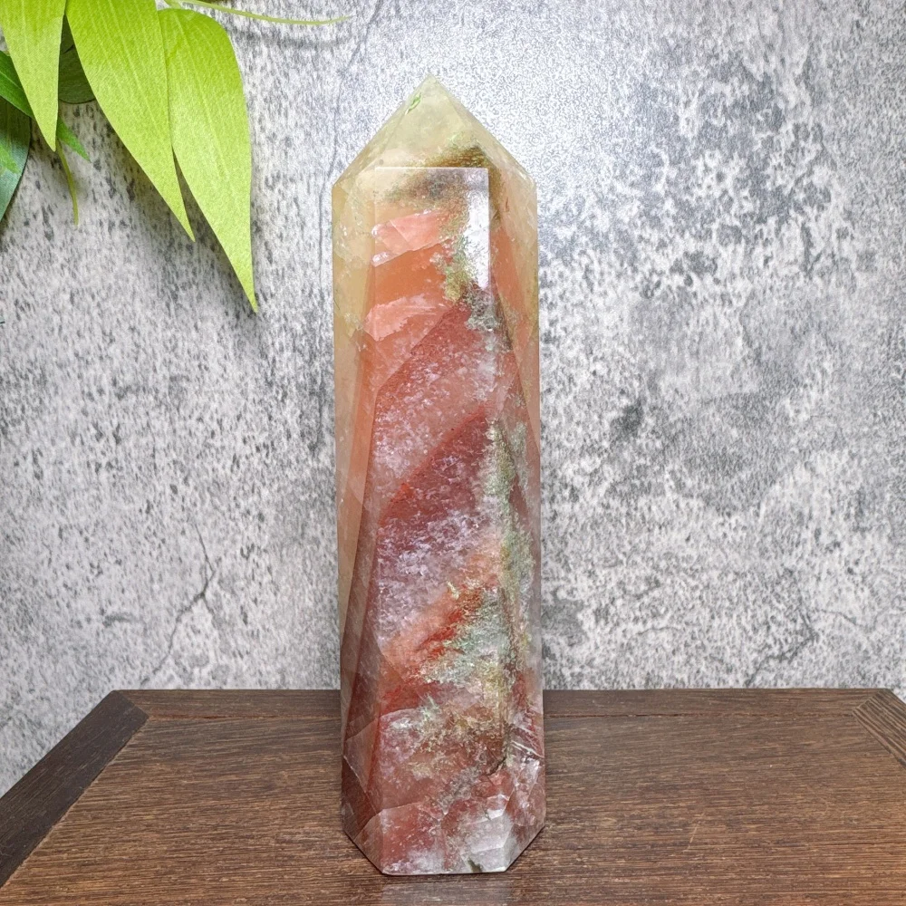 Natural Fire Quartz Calcite Obelisk, Crystal Tower, Home Decoration, Reiki Healing, Crystal Collectible, Holidays Gifts