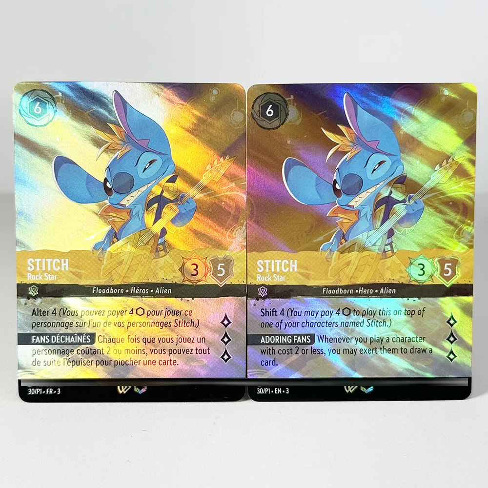 بطاقات لوركانا فويل TCG أرواق لعب STITCH Rock Star English.French Floodborn eHero ·Alien