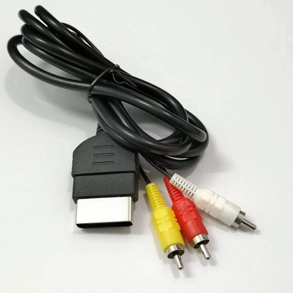 100 Uds 1,8 m Cable compuesto de Audio y vídeo AV 3 RCA de alta definición para Xbox clásico